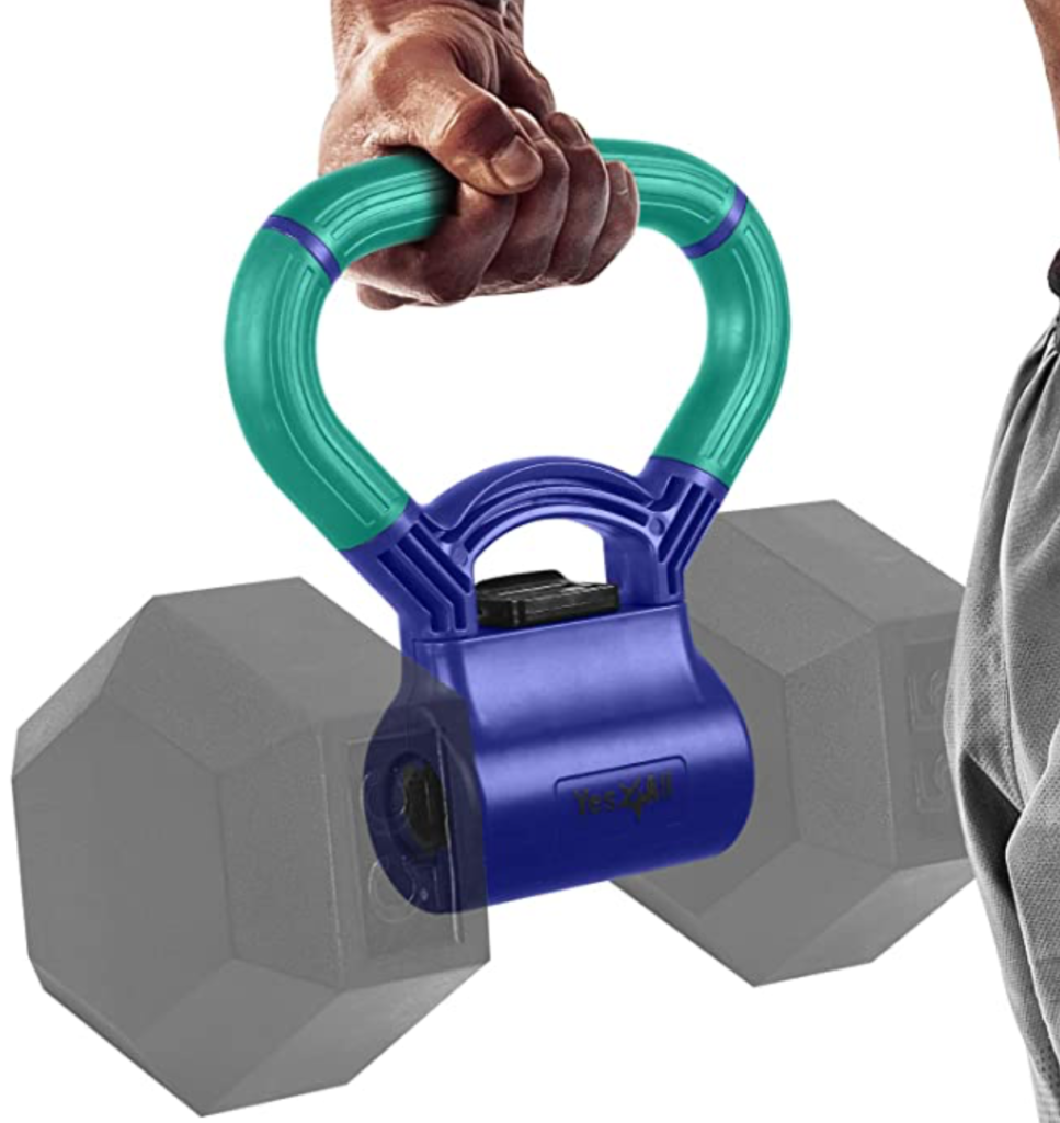 how to make working out at home easy  - Yes4All Kettlebell Grip - Kettle Grip Handle to Convert Dumbbells into Kettlebells