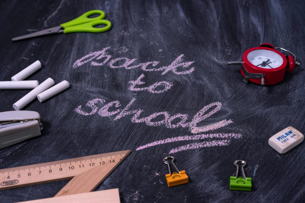 Back to School Chalk Board and School Supplies