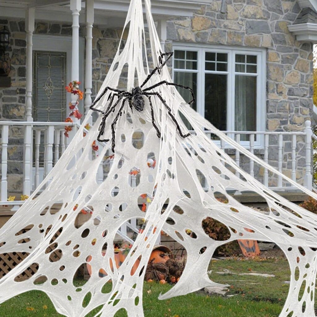 Spider web Halloween Decor.