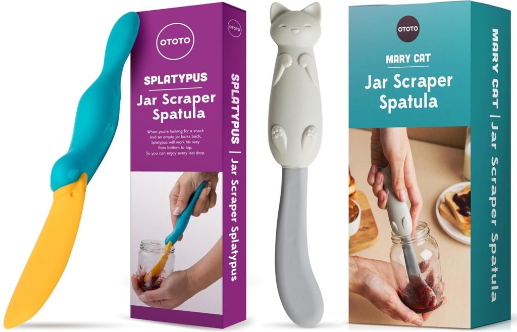 The boxes and products for the Splatypus and Mary Cat jar scrapers