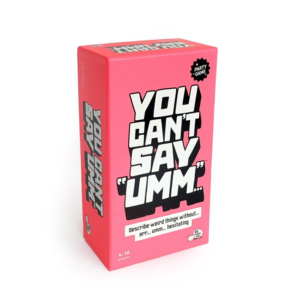 The board game box for You Can't Say Umm