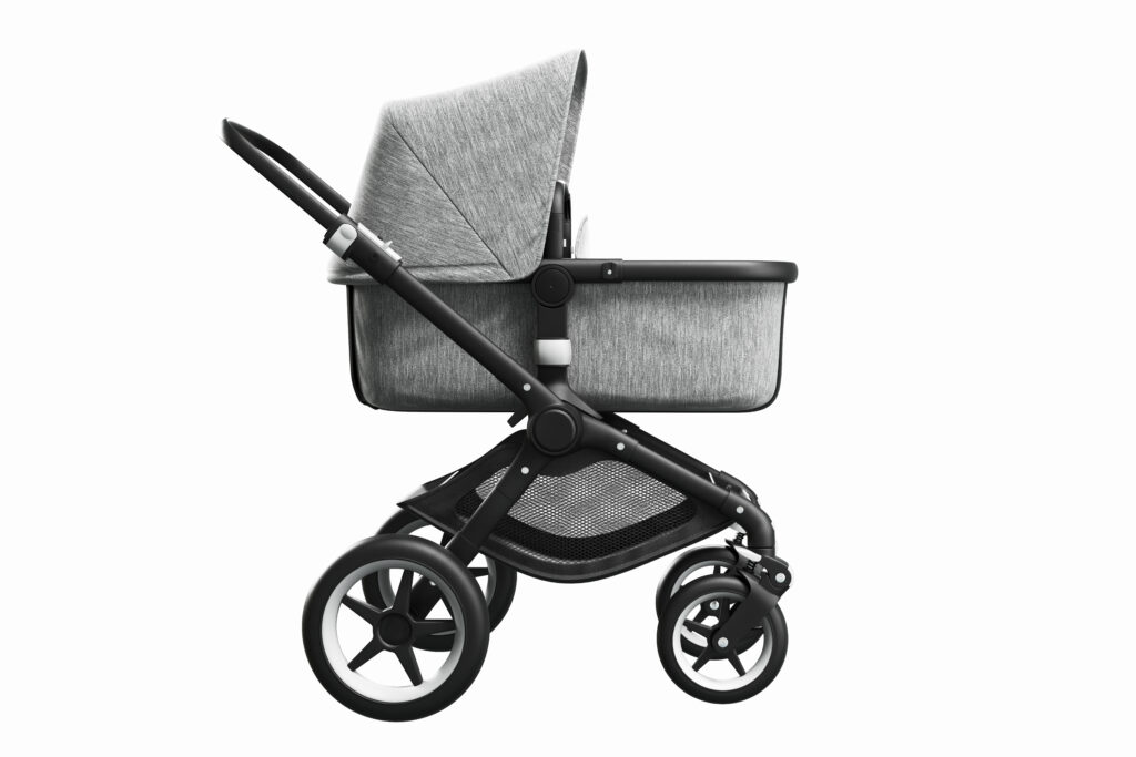 A single stroller on a white background