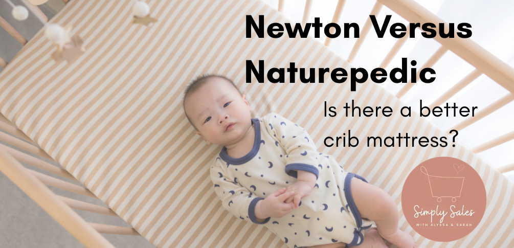 A baby lying on a mattress. The words 'Newton Versus Naturepedic: Is there a better crib mattress?