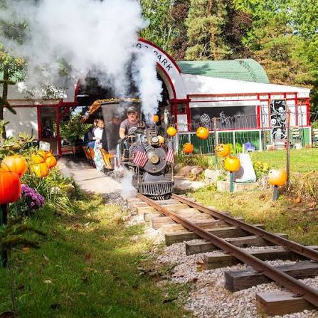 Great Lakes Live Steamers Halloween train ride at Southgate Train Park