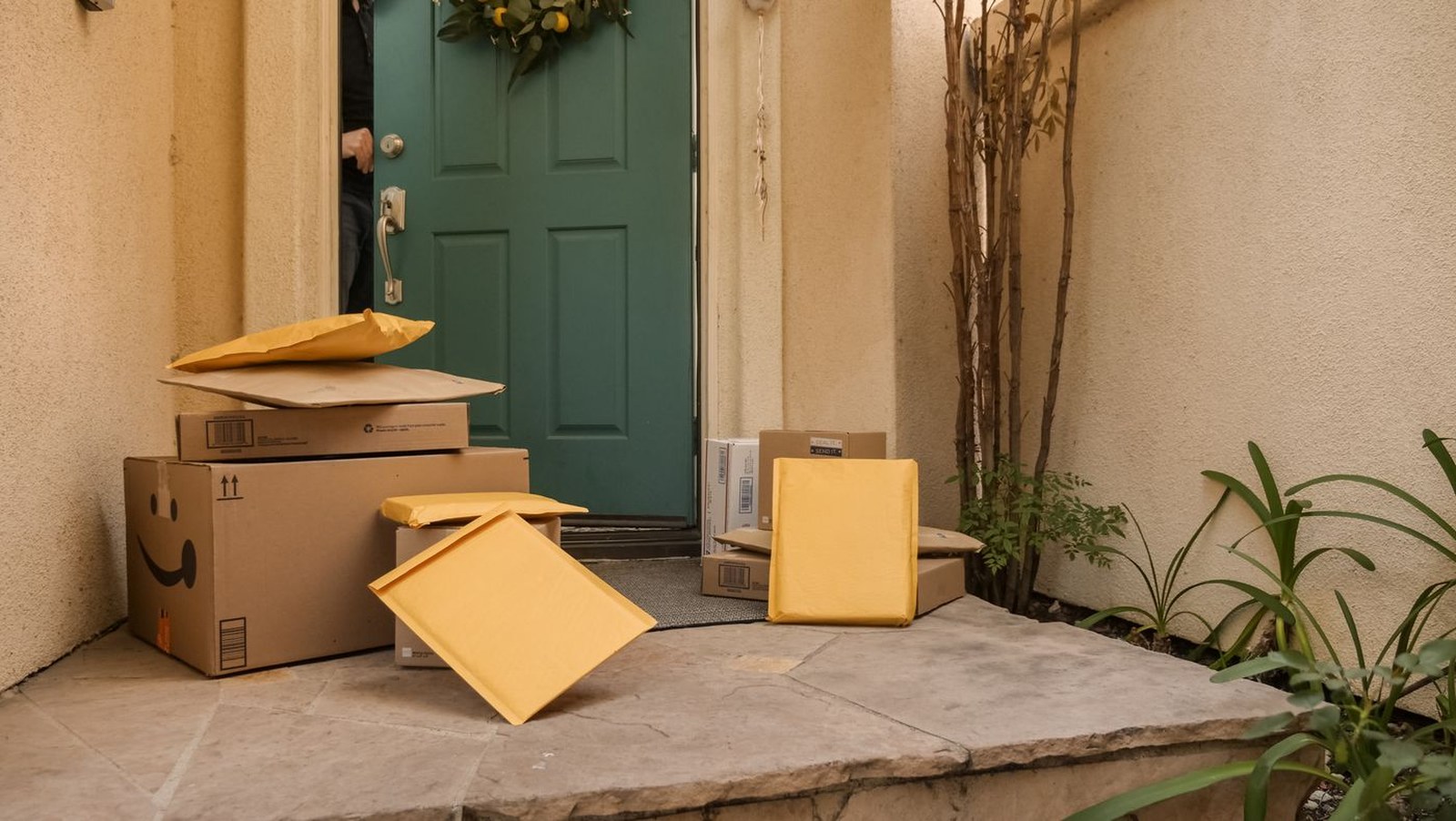 Parcels delivered to a front door during Walmart Deal Days week