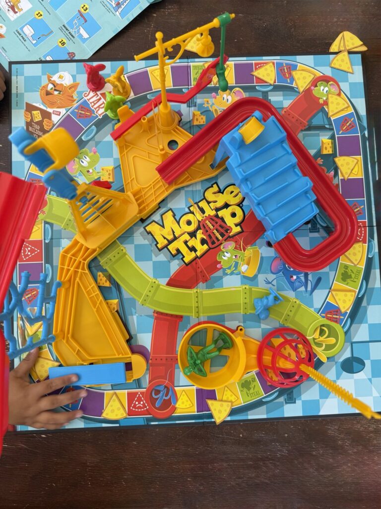 Mouse Trap board game set up for family game night