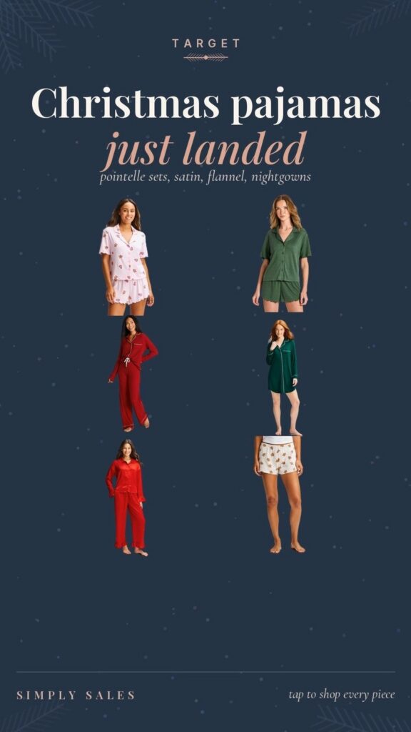 New Target Christmas pajamas: pointelle sets, satin, flannel and nightgowns