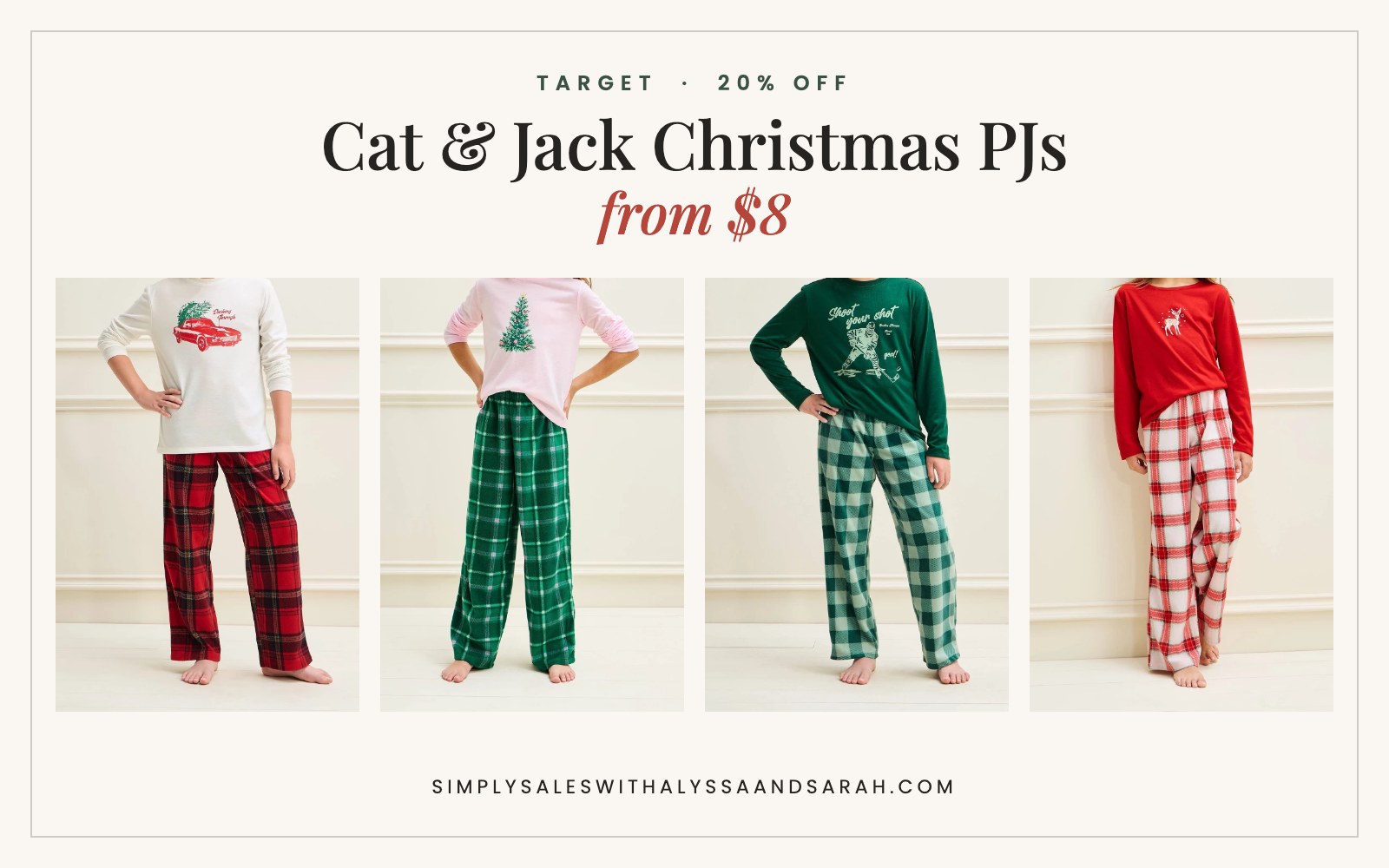Target Kids Pajamas Sale: Cat & Jack Christmas Pajama Sets from $8