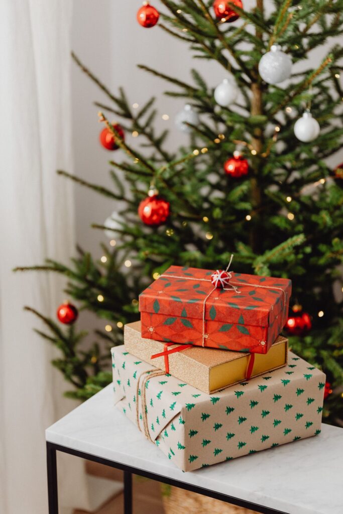 Woot toy sale gifts wrapped under a Christmas tree
