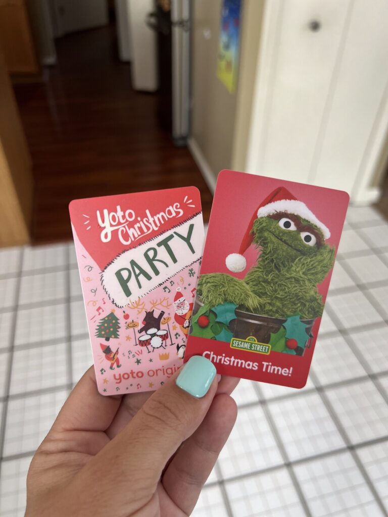Yoto Christmas Party and Sesame Street Christmas Time cards